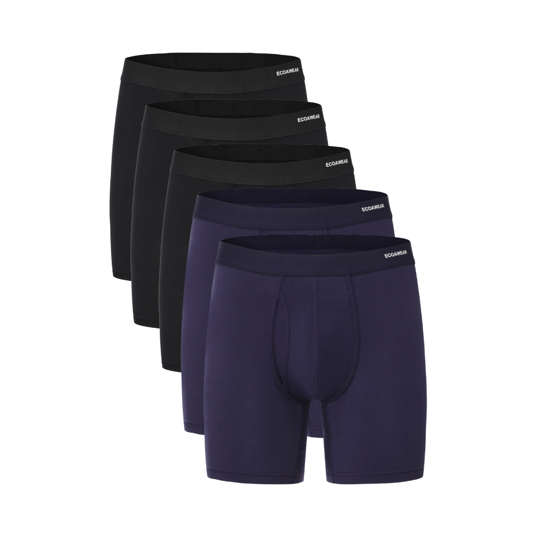 Bamboo boxer briefs mixed black navy five pack
